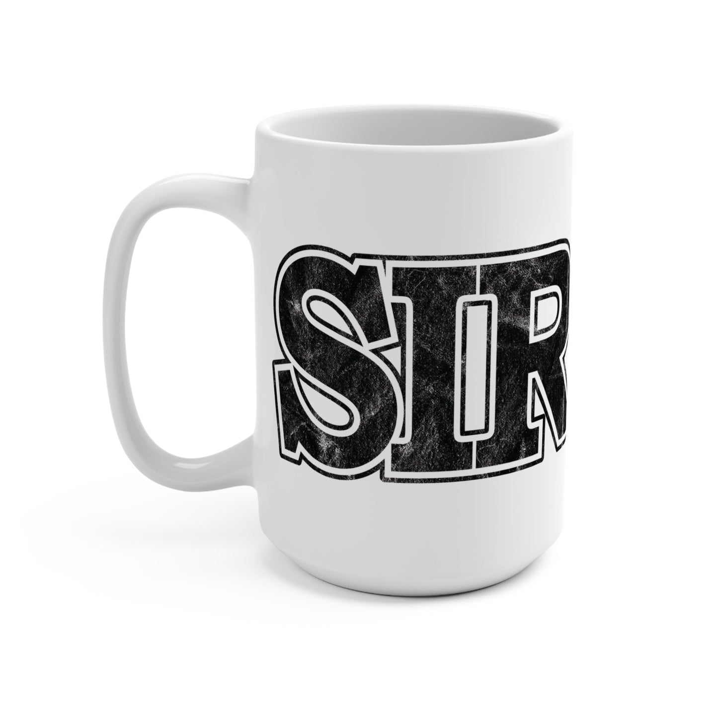Sir Yes Sir 15oz Coffee Mug with Distressed Typography