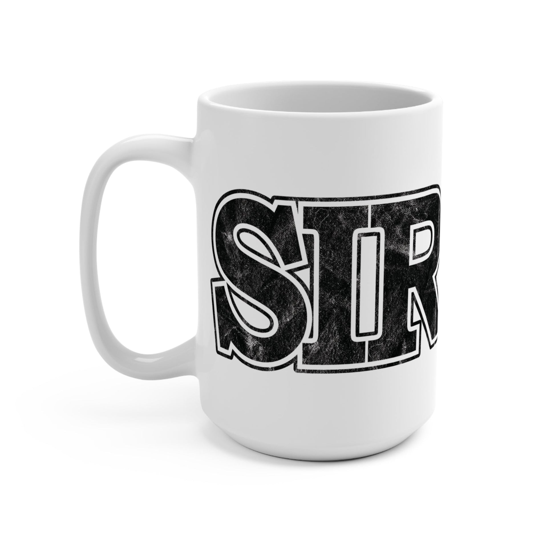 Sir Yes Sir 15oz Coffee Mug with Distressed Typography