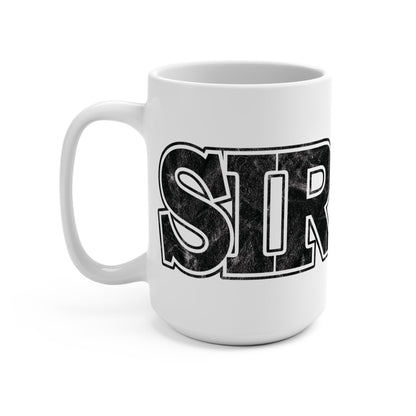 Sir Yes Sir 15oz Coffee Mug with Distressed Typography