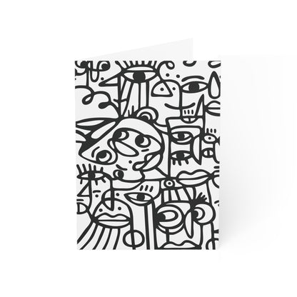 Peopling Pattern Greeting Cards | Seasonal Gift Notes for Introverts