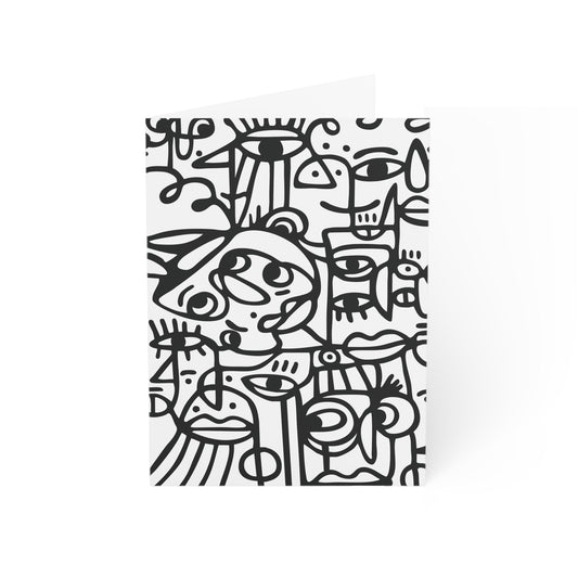 Peopling Pattern Greeting Cards | Seasonal Gift Notes for Introverts