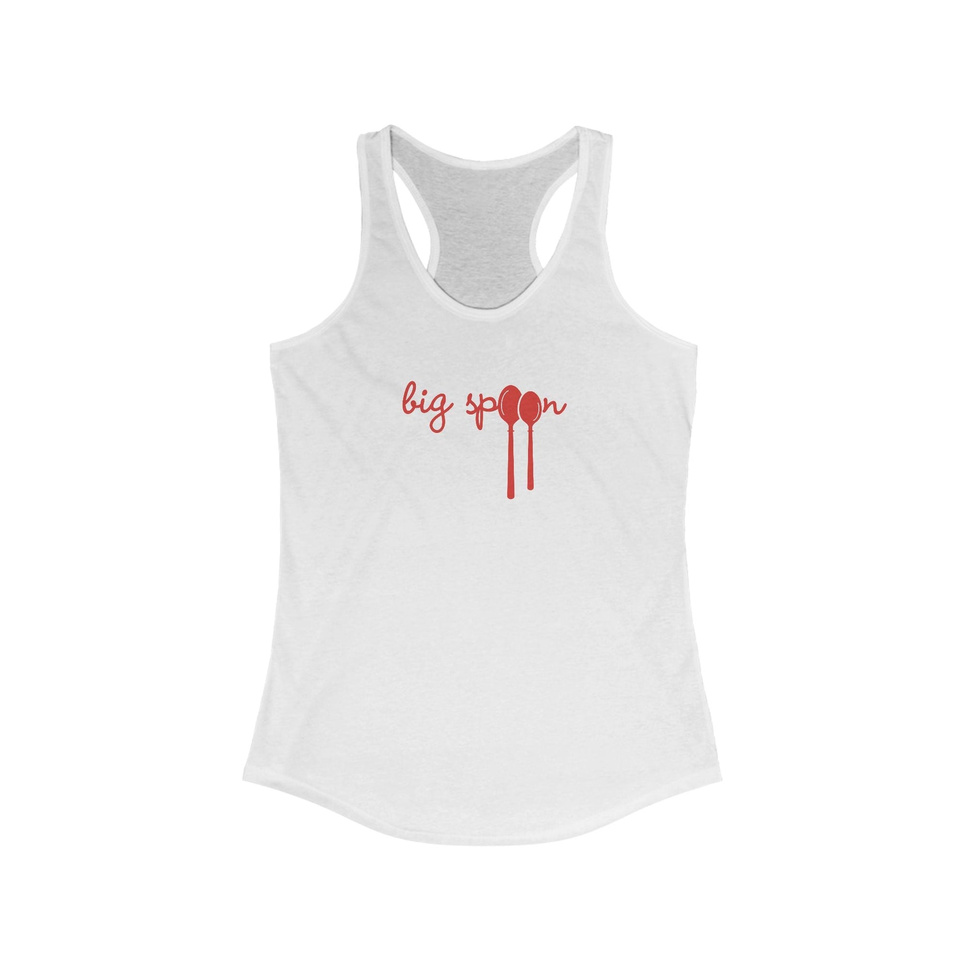 Solid White / 2XL Clothing Stuff > Shirts & Tops > Racerback Tank Top Big Spoon | Racerback Tank Top