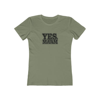 Solid-Light-Olive-3XL T-Shirt Yes Ma'am! Alpha Female Military Nerd T-Shirt | Distressed Command Tees for LGBTQ+ Army Families