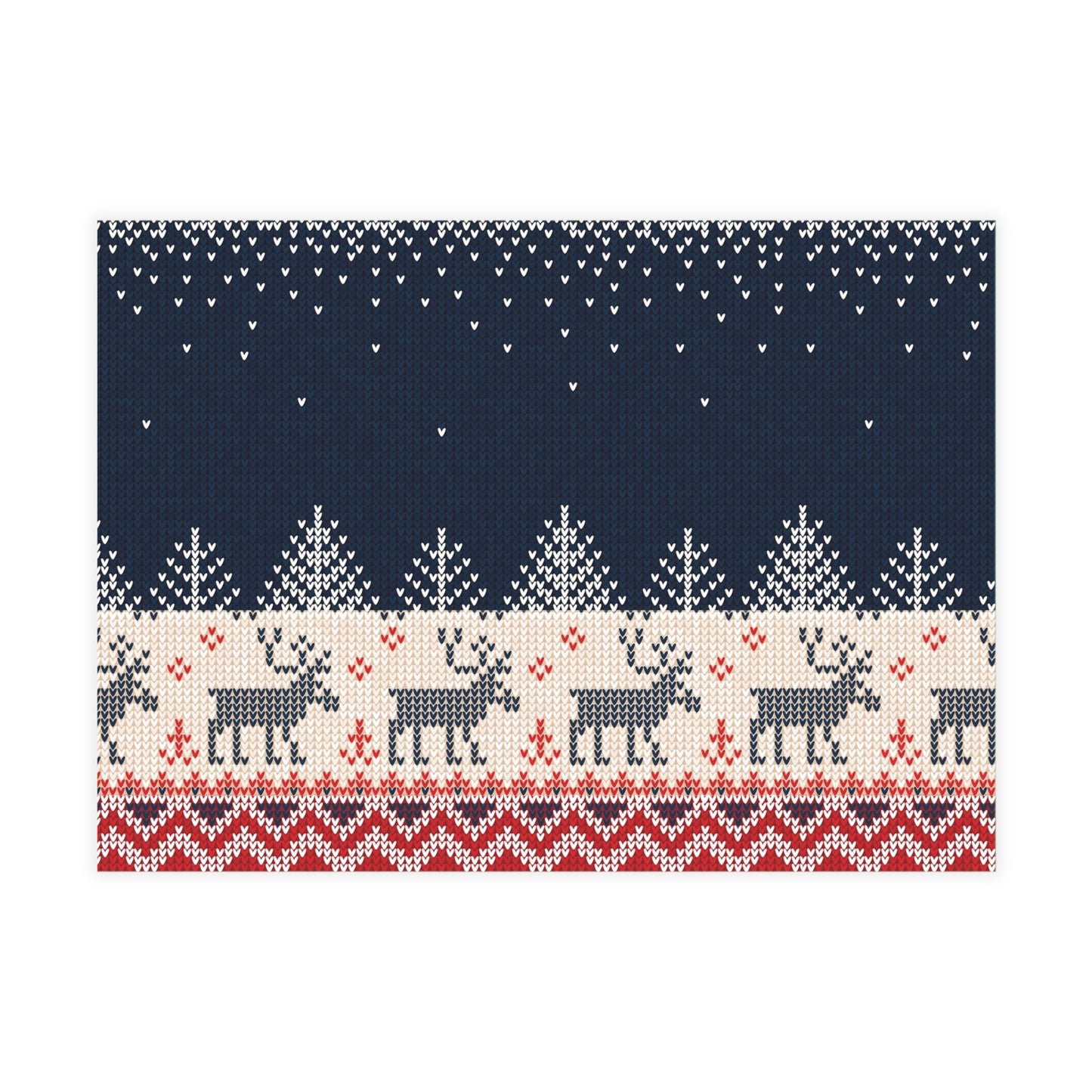 7-x-5-Horizontal-Coated-one-side-10-pcs Paper products Ugly Reindeer Sweater Postcard Bundles | Funny Holiday Card with Envelopes | Knit-Look Festive Stationery