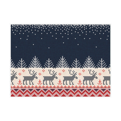 7-x-5-Horizontal-Coated-one-side-30-pcs Paper products Ugly Reindeer Sweater Postcard Bundles | Funny Holiday Card with Envelopes | Knit-Look Festive Stationery