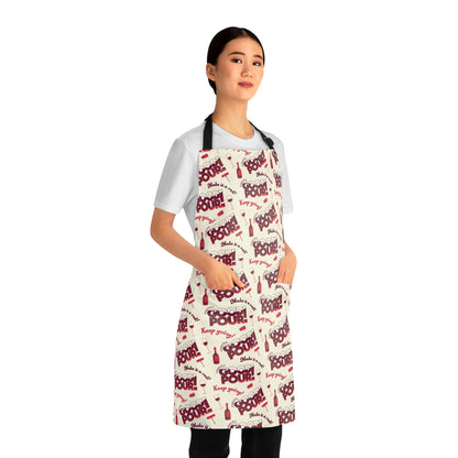 All Over Prints Cheers to a Good Pour | Wine-Themed Kitchen Apron | Adjustable Cooking & Grilling Apron