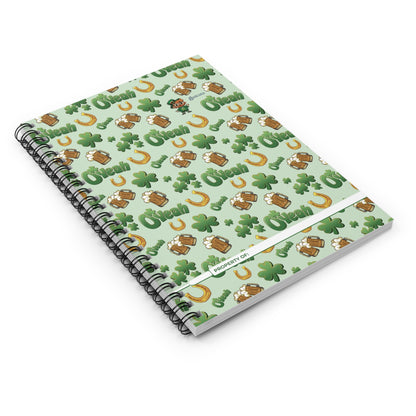 Find the Nerdy Leprechaun Spiral Notebook | St. Patrick’s Day Ruled Journal | Shamrock Writing Pad