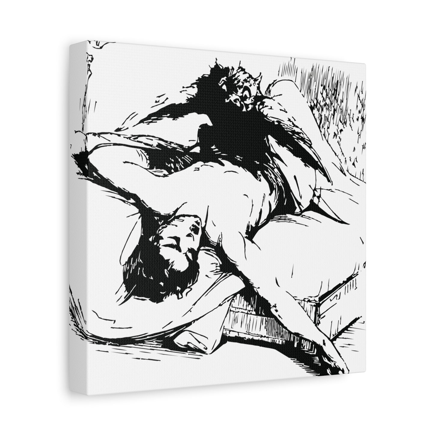 Ephialtes from Dictionnaire Infernal 1863 — Victorian gothic nightmare engraving canvas wall art | side