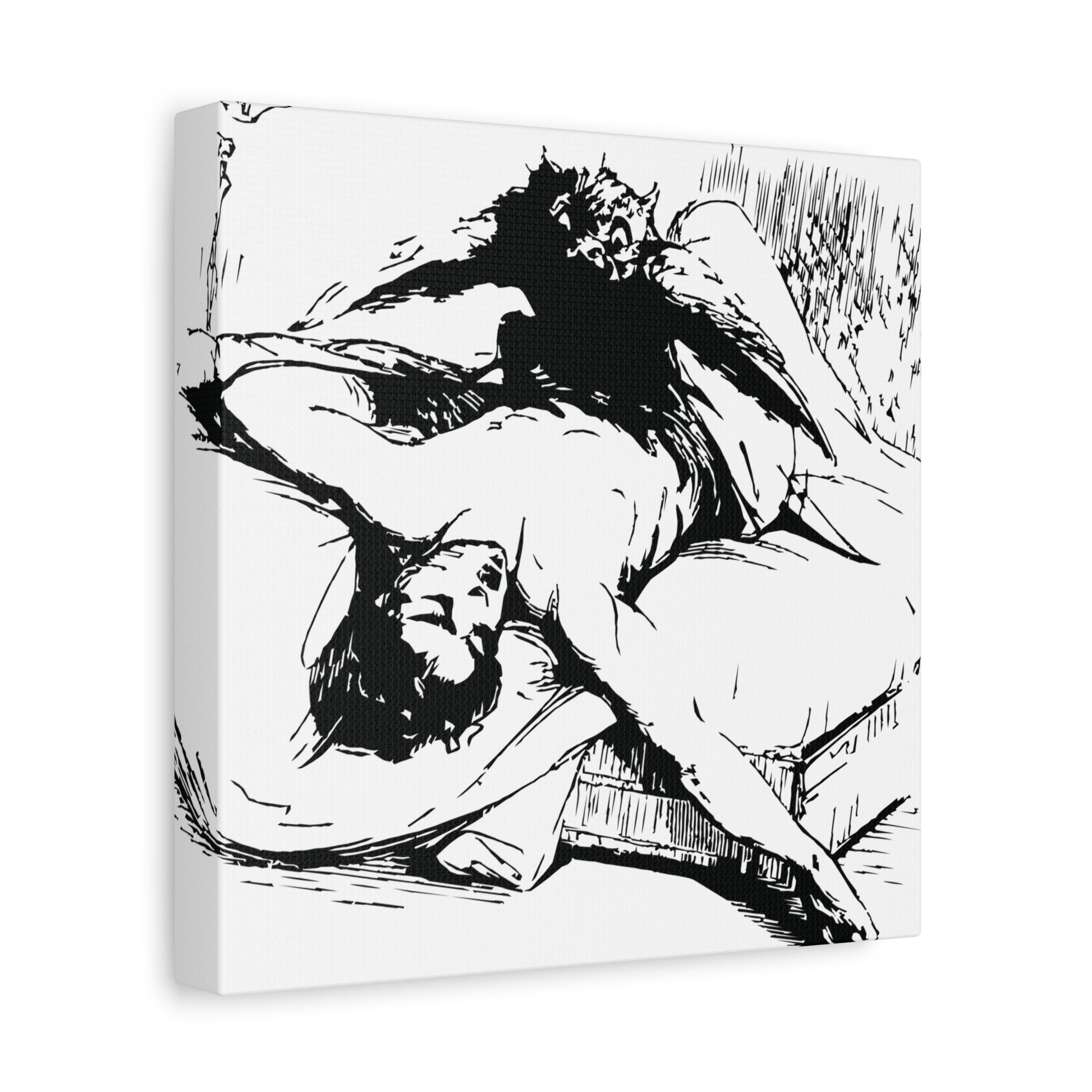 Ephialtes from Dictionnaire Infernal 1863 — Victorian gothic nightmare engraving canvas wall art | side