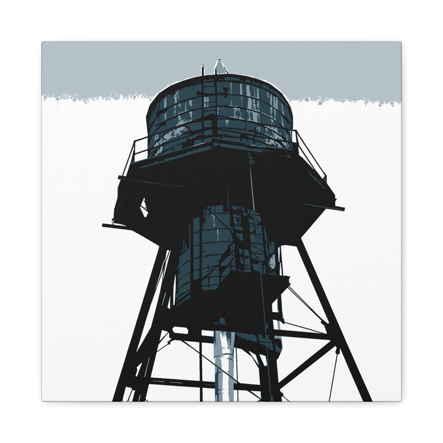 NYC Water Tower Square Stretched Canvas Print — Graphic — Detail