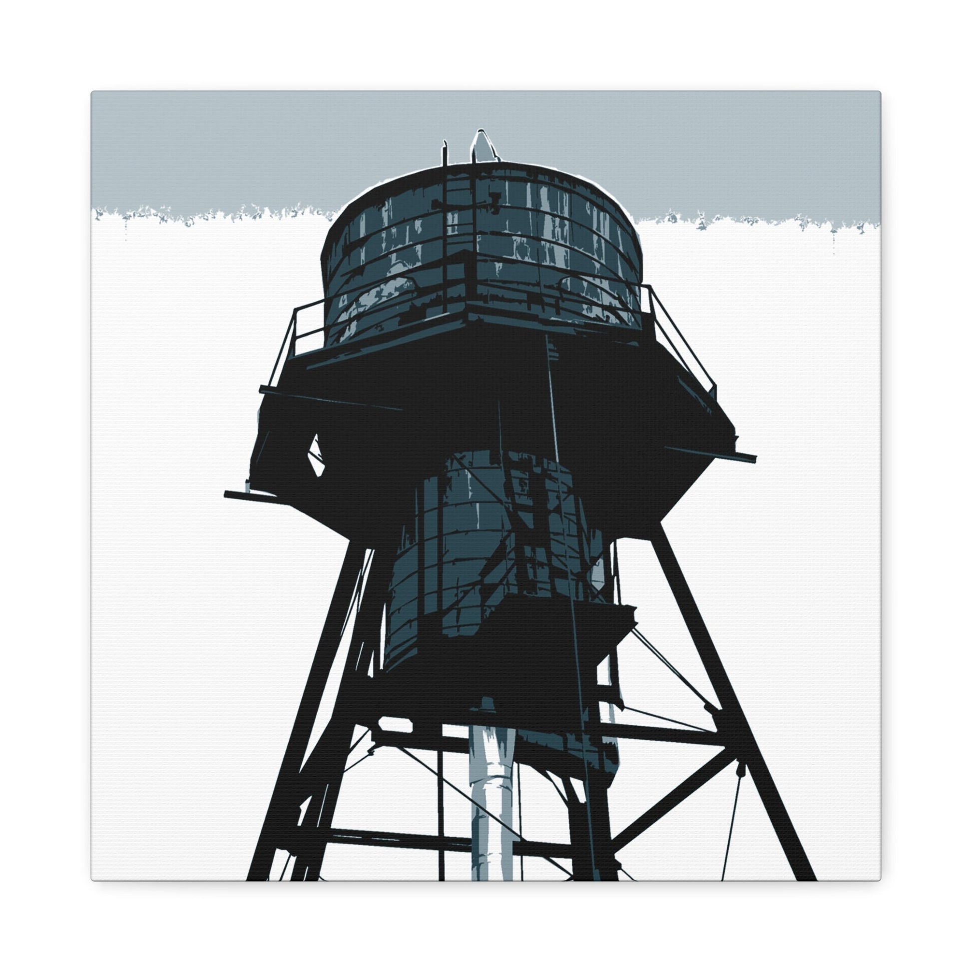 NYC Water Tower Square Stretched Canvas Print — Graphic — Detail