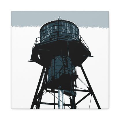 NYC Water Tower Square Stretched Canvas Print — Graphic — Detail
