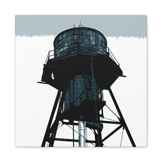 NYC Water Tower Square Stretched Canvas Print — Graphic — Detail