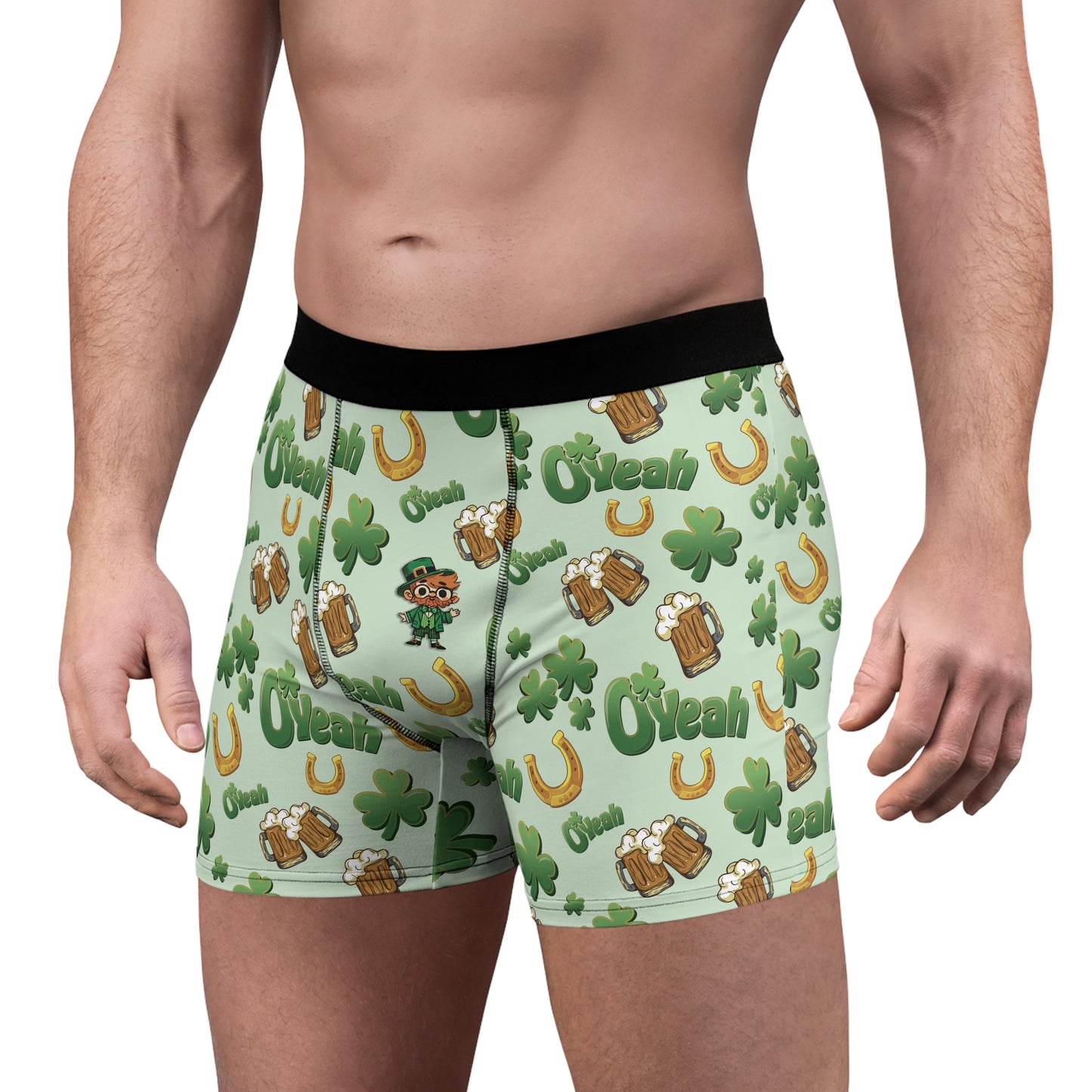 Find the Nerdy Leprechaun Boxer Briefs | St. Patrick’s Day Underwear | Shamrocks & Frothy Beer