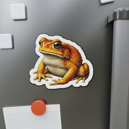 6-6-Die-Cut-1-pc Home Decor Golden Toad Vinyl Magnet | Rare Amphibian Gift for Frog Lovers | Magnetized Fun