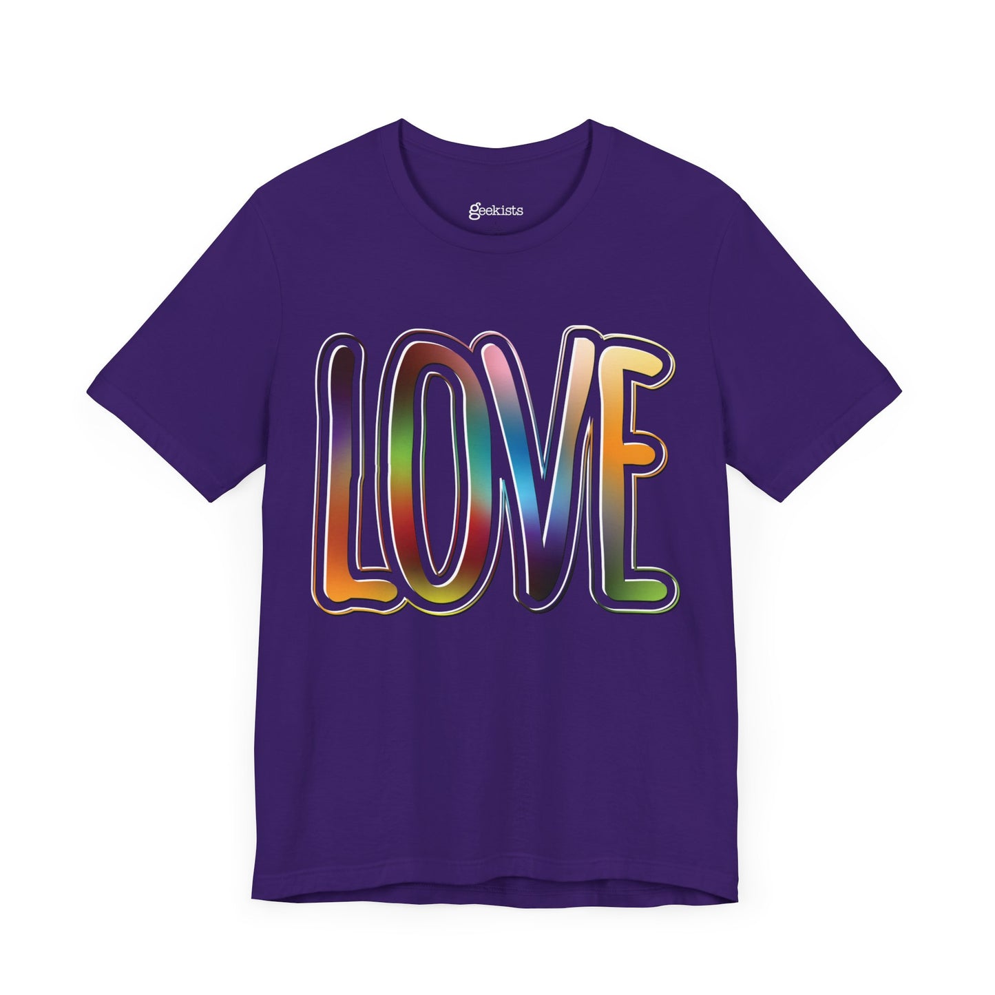 Team-Purple-3XL T-Shirt Big Love, Love Big | Bold Rainbow Typography Unisex Lightweight Jersey T-Shirt for Valentine’s, Pride, and Weddings