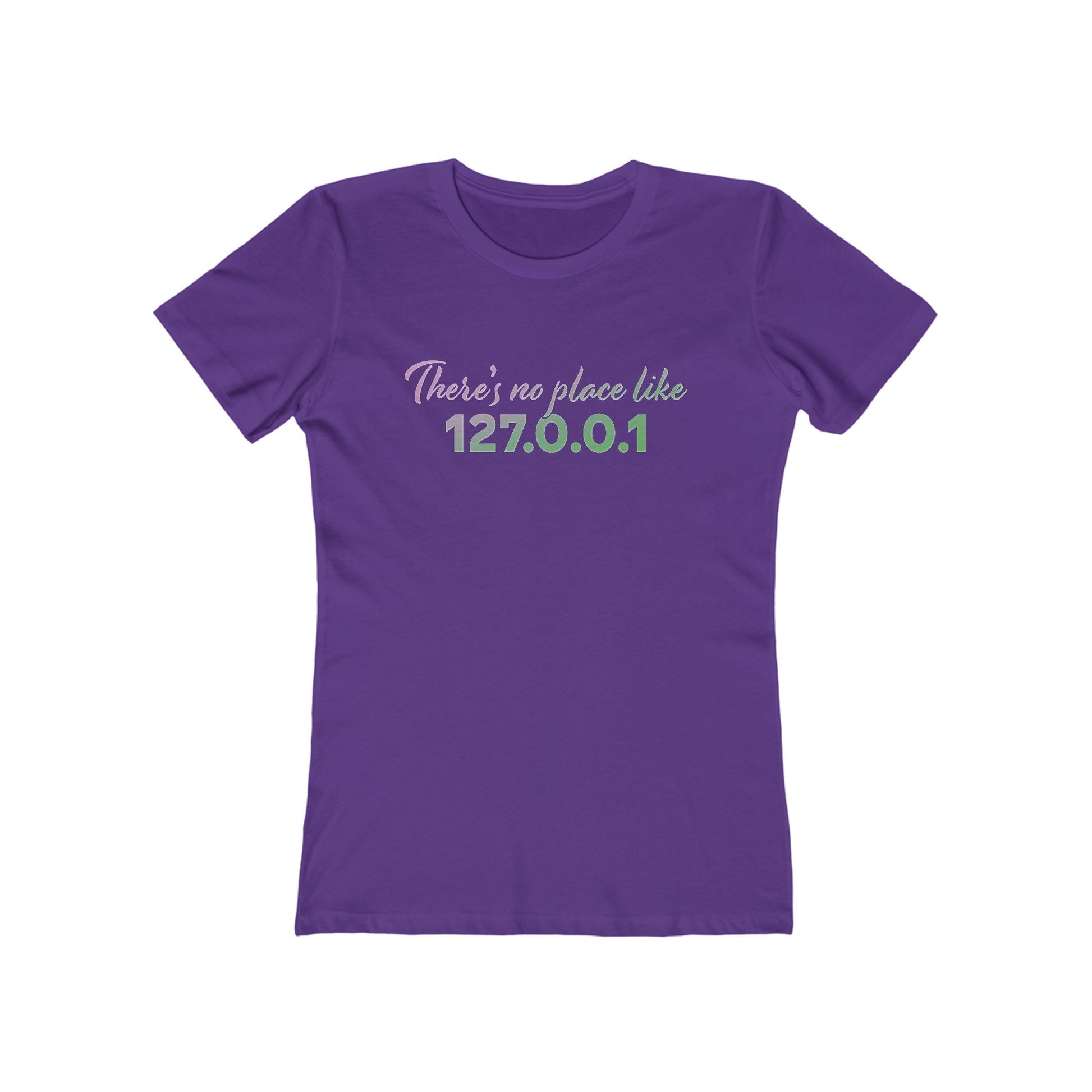 Women’s slim fit t-shirt with “127.0.0.1” localhost design, funny tech shirt for female coders and developers | variation