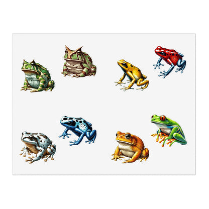 Frog Sticker Sheets | 8 Unique Frog Designs | Large and Small Stickers for Biology Nerds