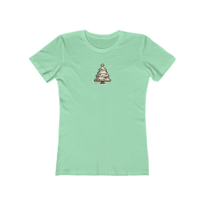 Solid-Mint-3XL T-Shirt 8-Bit Xmas Tree Women's T-Shirt | Slim Fit Shirt | Graphic Tee for Feminine Ladies