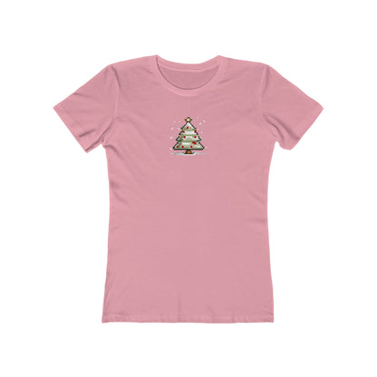 Solid-Light-Pink-2XL T-Shirt 8-Bit Xmas Tree Women's T-Shirt | Slim Fit Shirt | Graphic Tee for Feminine Ladies
