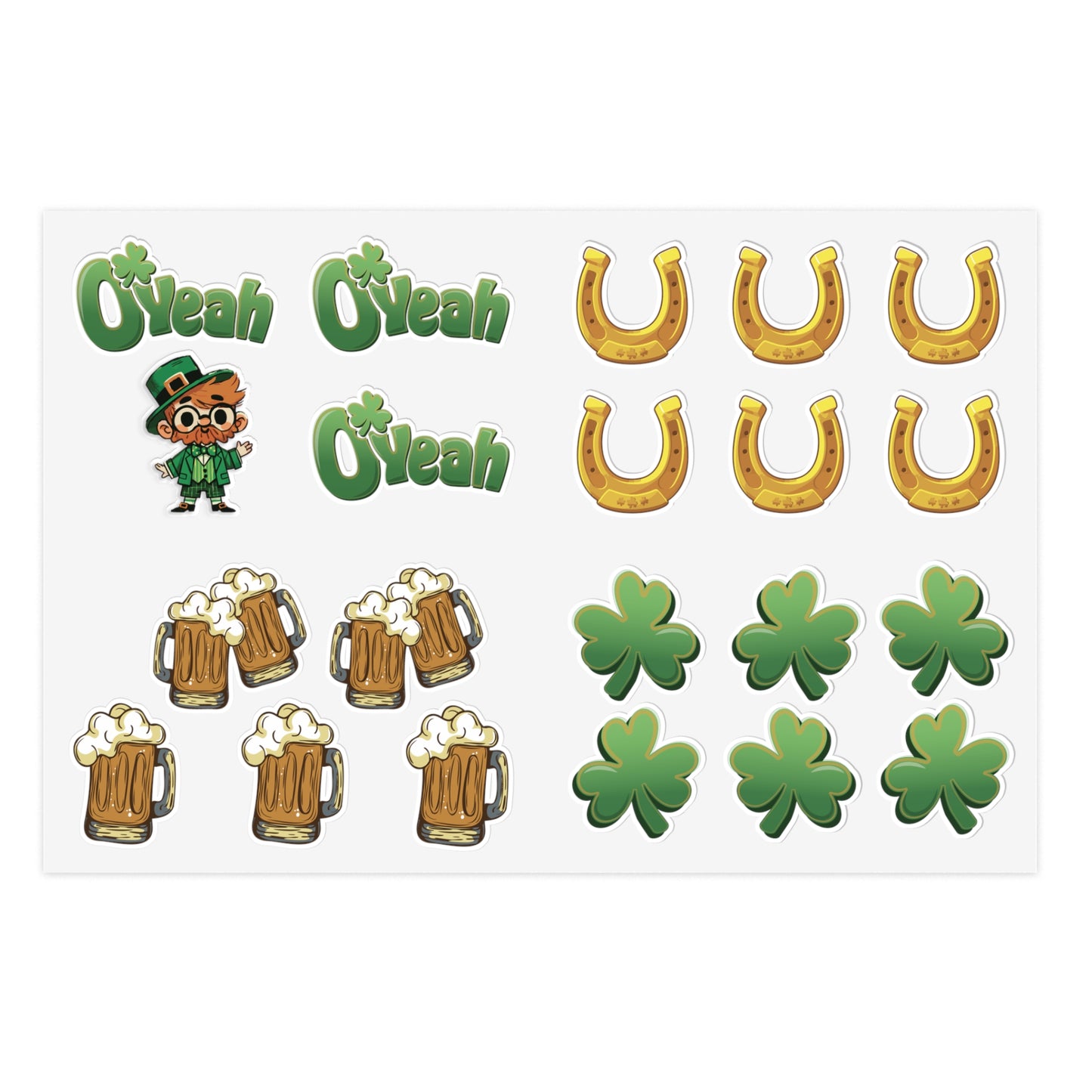 Find the Leprechaun Mini Stickers | Small St. Patrick’s Day Vinyl Decals | Shamrock Sticker Set