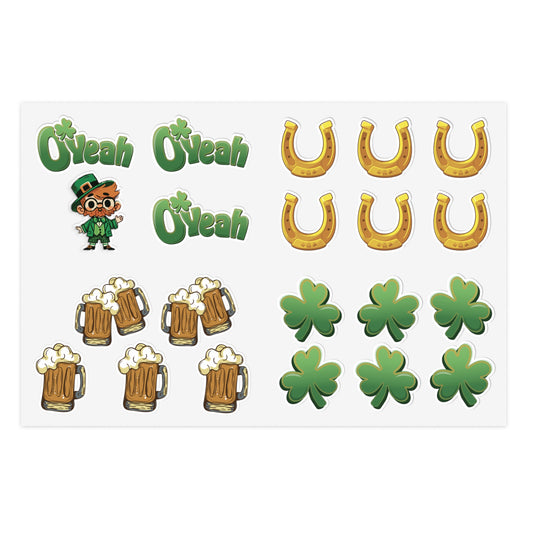 Find the Leprechaun Mini Stickers | Small St. Patrick’s Day Vinyl Decals | Shamrock Sticker Set