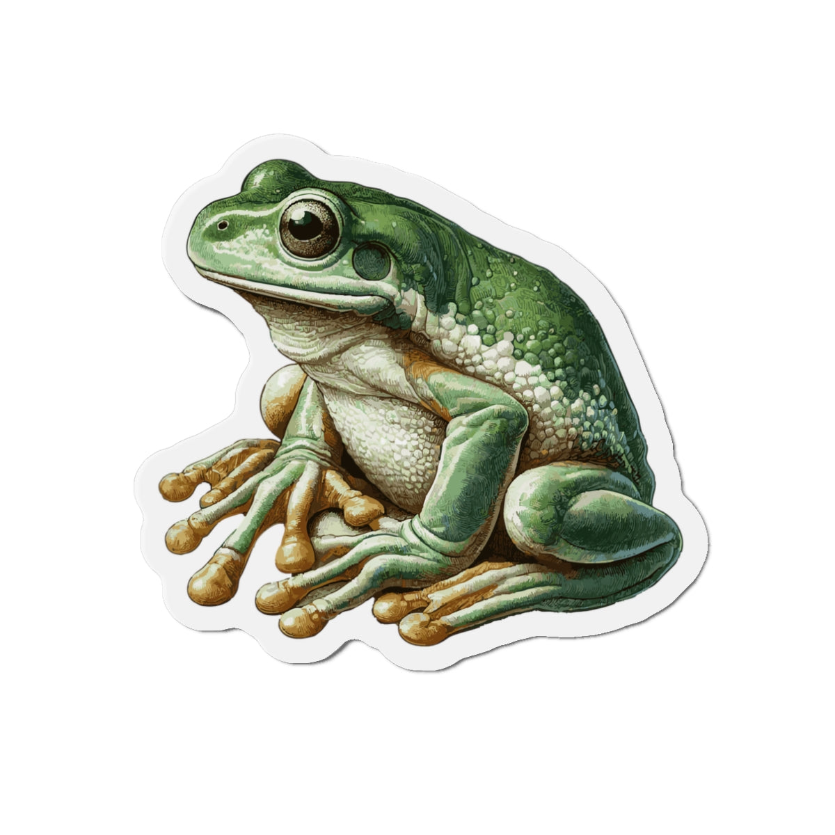 3-x-3-Die-Cut-1-pc Stickers Waxy Monkey Frog Vinyl Magnet | Quirky Frog Gift for Biology Nerds | Magnetized Fun