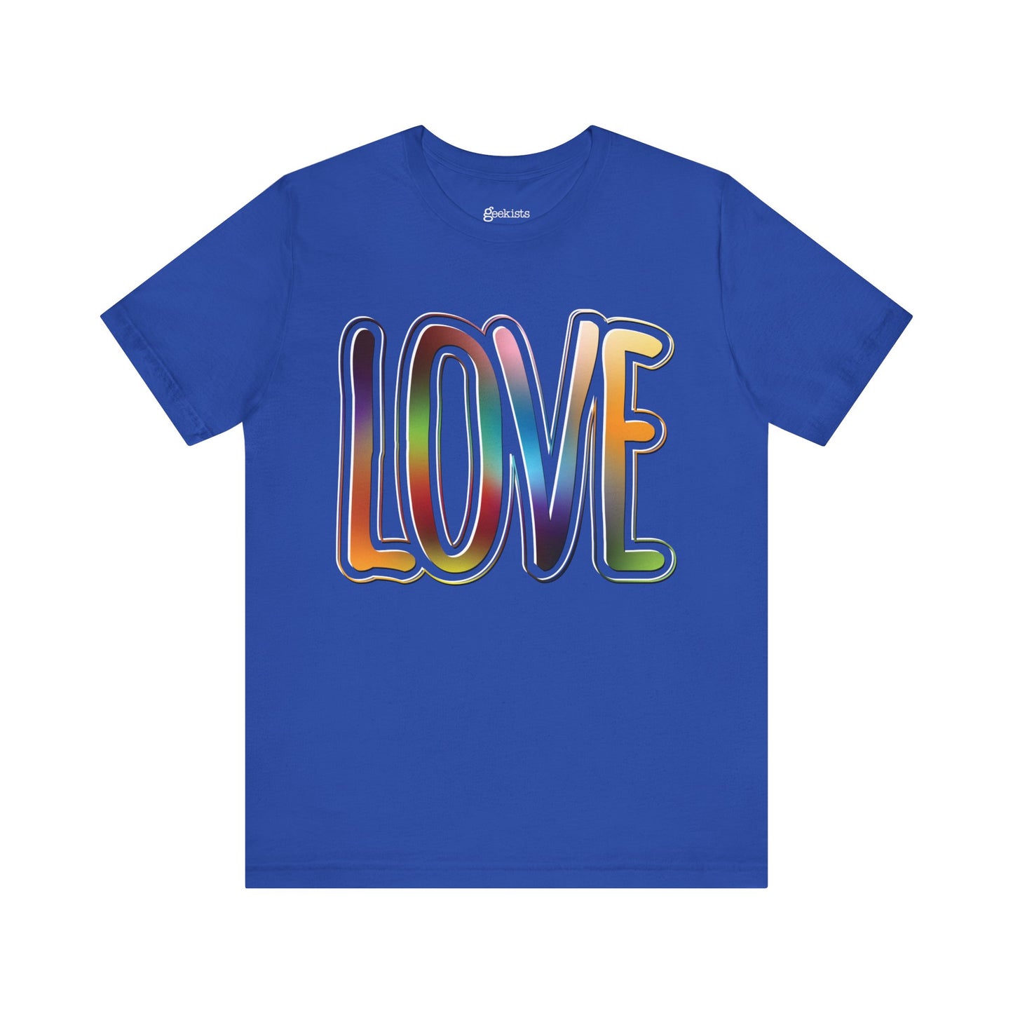 True-Royal-3XL T-Shirt Big Love, Love Big | Bold Rainbow Typography Unisex Lightweight Jersey T-Shirt for Valentine’s, Pride, and Weddings