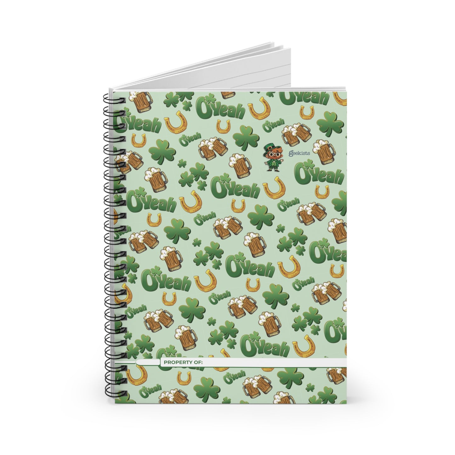 Find the Nerdy Leprechaun Spiral Notebook | St. Patrick’s Day Ruled Journal | Shamrock Writing Pad