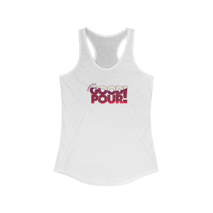 2XL-Solid-White Tank Top Cheers to a Good Pour | Distressed Retro Wine Tank | Women’s Racerback for National Red Wine Day