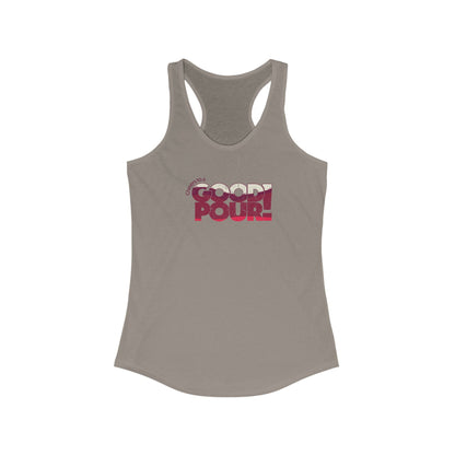 2XL-Solid-Warm-Gray Tank Top Cheers to a Good Pour | Distressed Retro Wine Tank | Women’s Racerback for National Red Wine Day