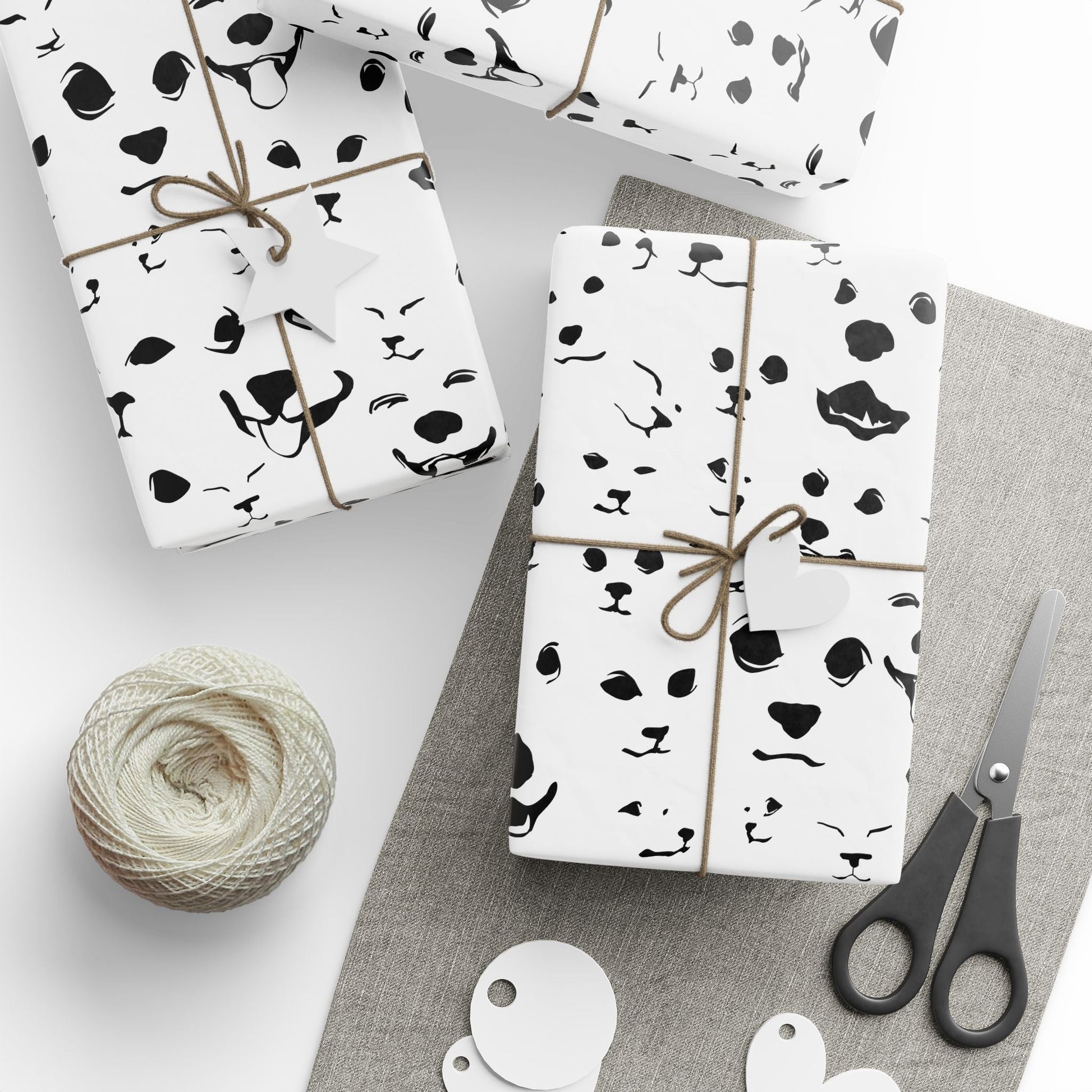 Pet Faces Wrapping Paper – Black and White Dog Party Design | lifestyle
