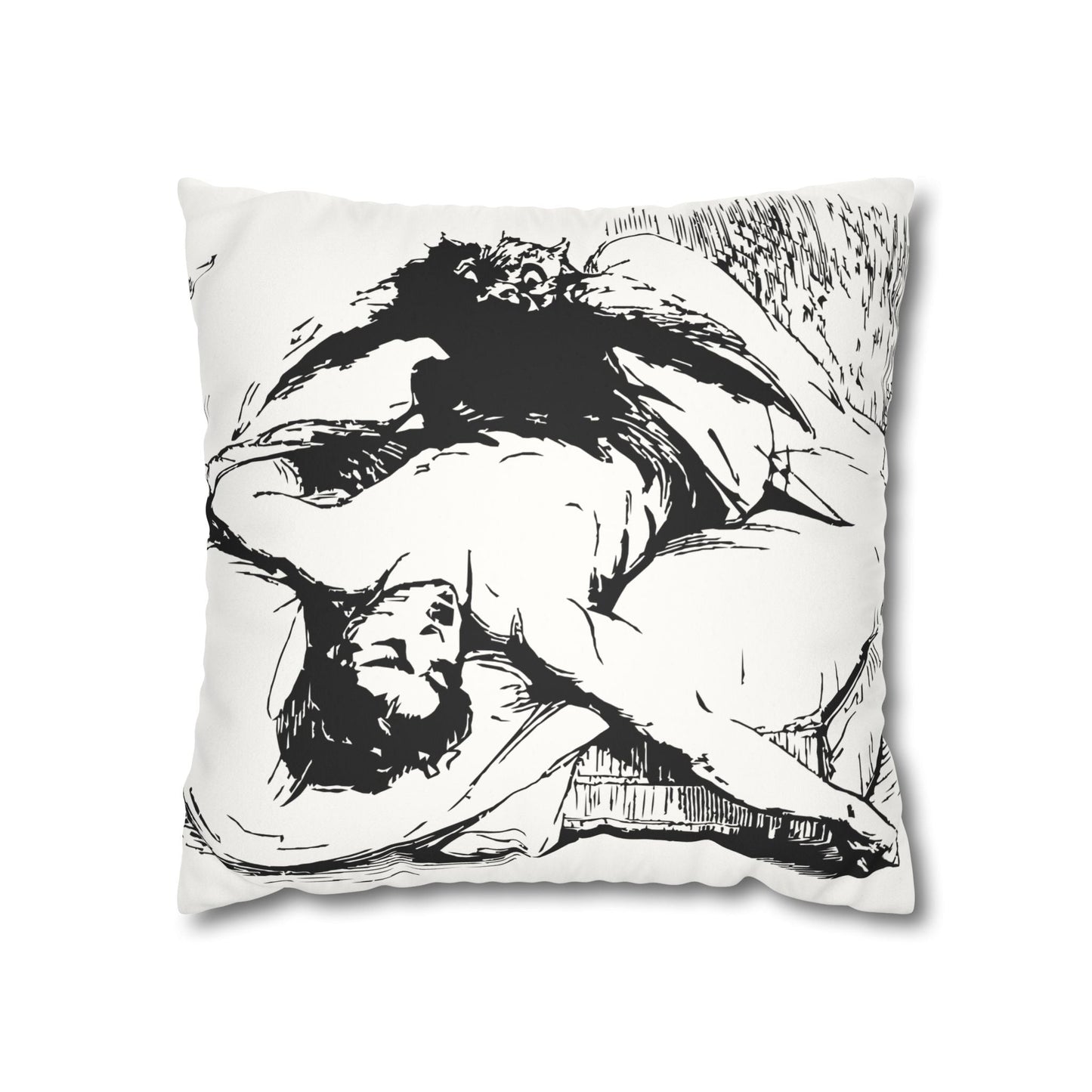 Ephialtes from Dictionnaire Infernal 1863 — Victorian gothic nightmare engraving throw pillow | variant