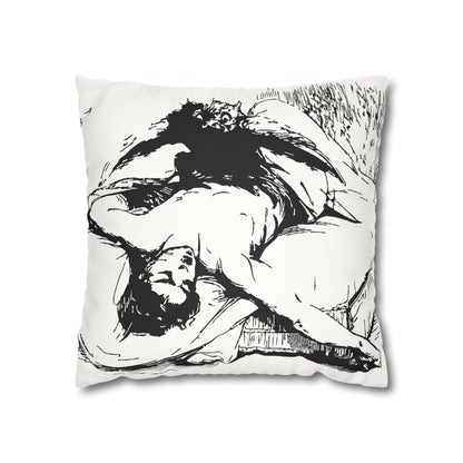 Ephialtes from Dictionnaire Infernal 1863 — Victorian gothic nightmare engraving throw pillow | variant