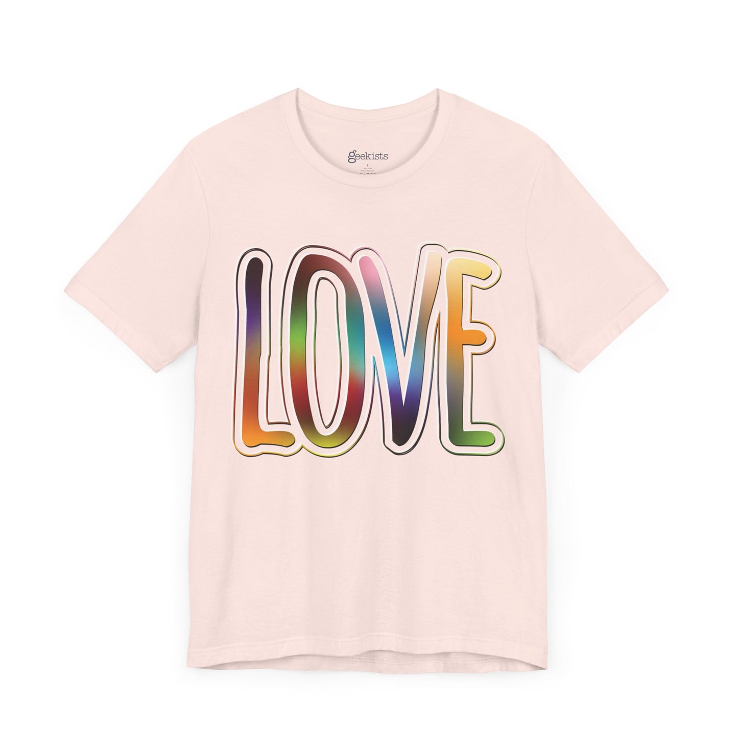 Soft-Pink-3XL T-Shirt Big Love, Love Big | Bold Rainbow Typography Unisex Lightweight Jersey T-Shirt for Valentine’s, Pride, and Weddings