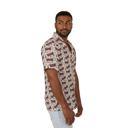 All Over Prints Cheers to a Good Pour | Wine-Themed Hawaiian Camp Shirt | Men’s Relaxed Fit Button-Down for National Red Wine Day