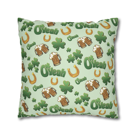 Find the Nerdy Leprechaun Faux Suede Pillow Cover | St. Patrick’s Day Home Décor | Fun Irish Accent Pillow