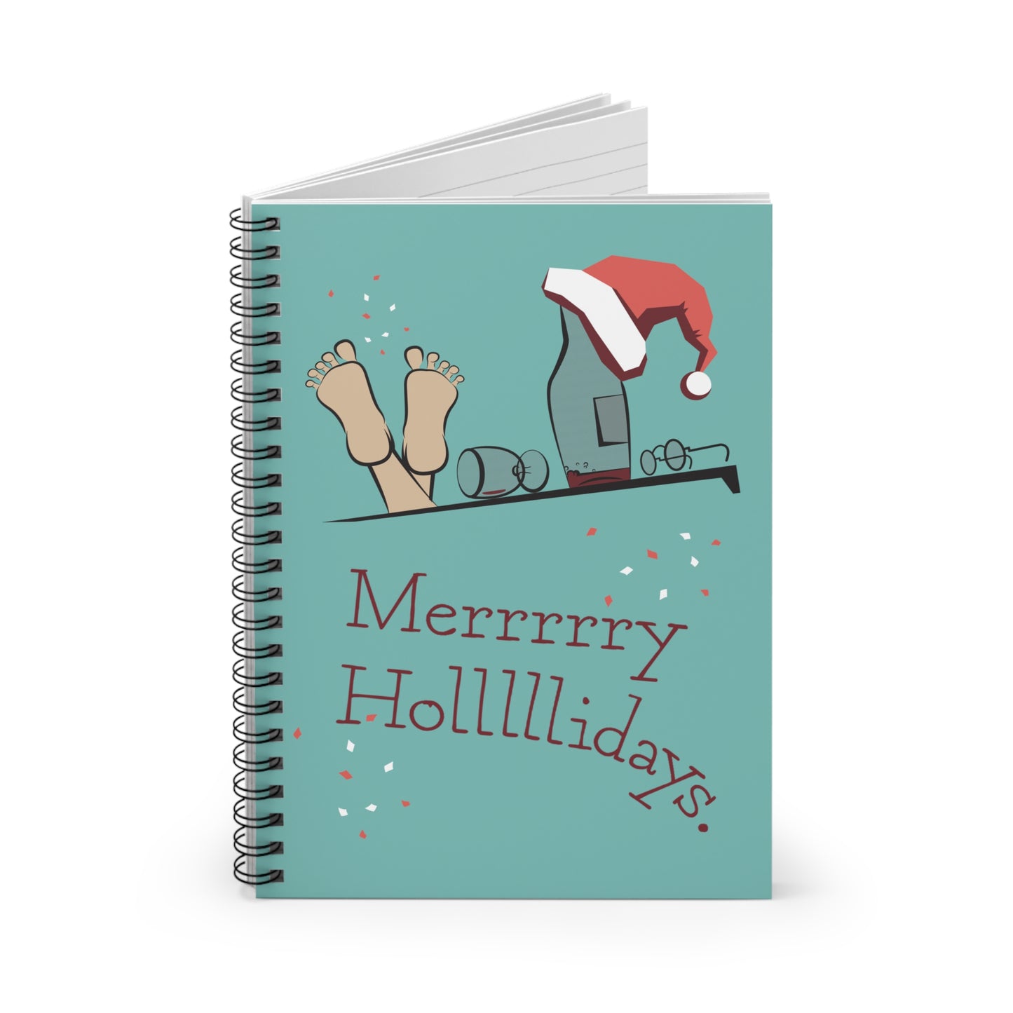 Merry Holidays Drunk Santa Notebook | Funny Holiday Journal for Christmas Lists