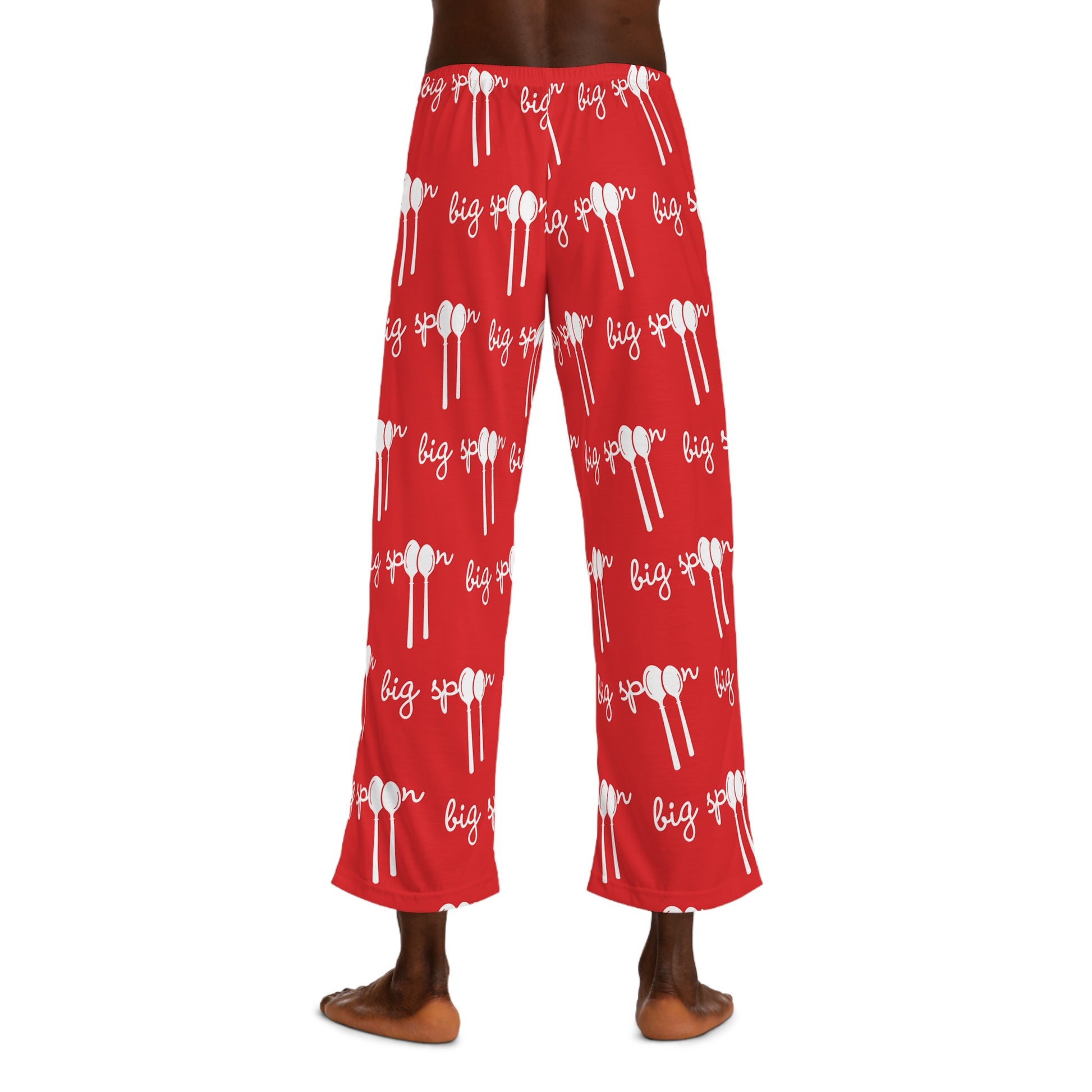 All Over Prints Men’s ‘Big Spoon’ Red Pajama Bottoms | Loungewear for Big & Little Spoons | Perfect Valentine’s Day Gift for Couples