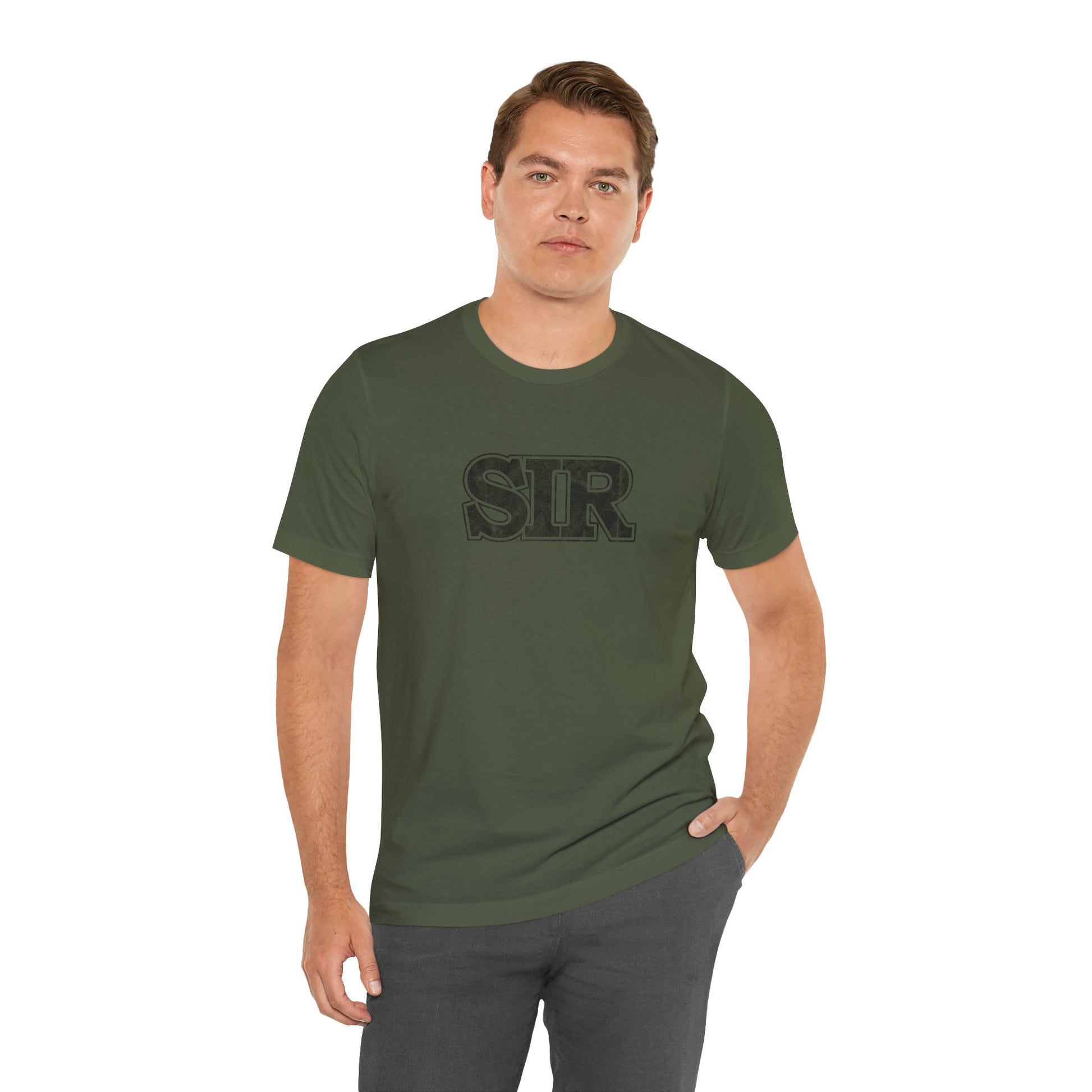 T-Shirt Sir Yes Sir! Alpha Guy Military Nerd | Distressed Command T-Shirts for LGBTQ+ Army Families