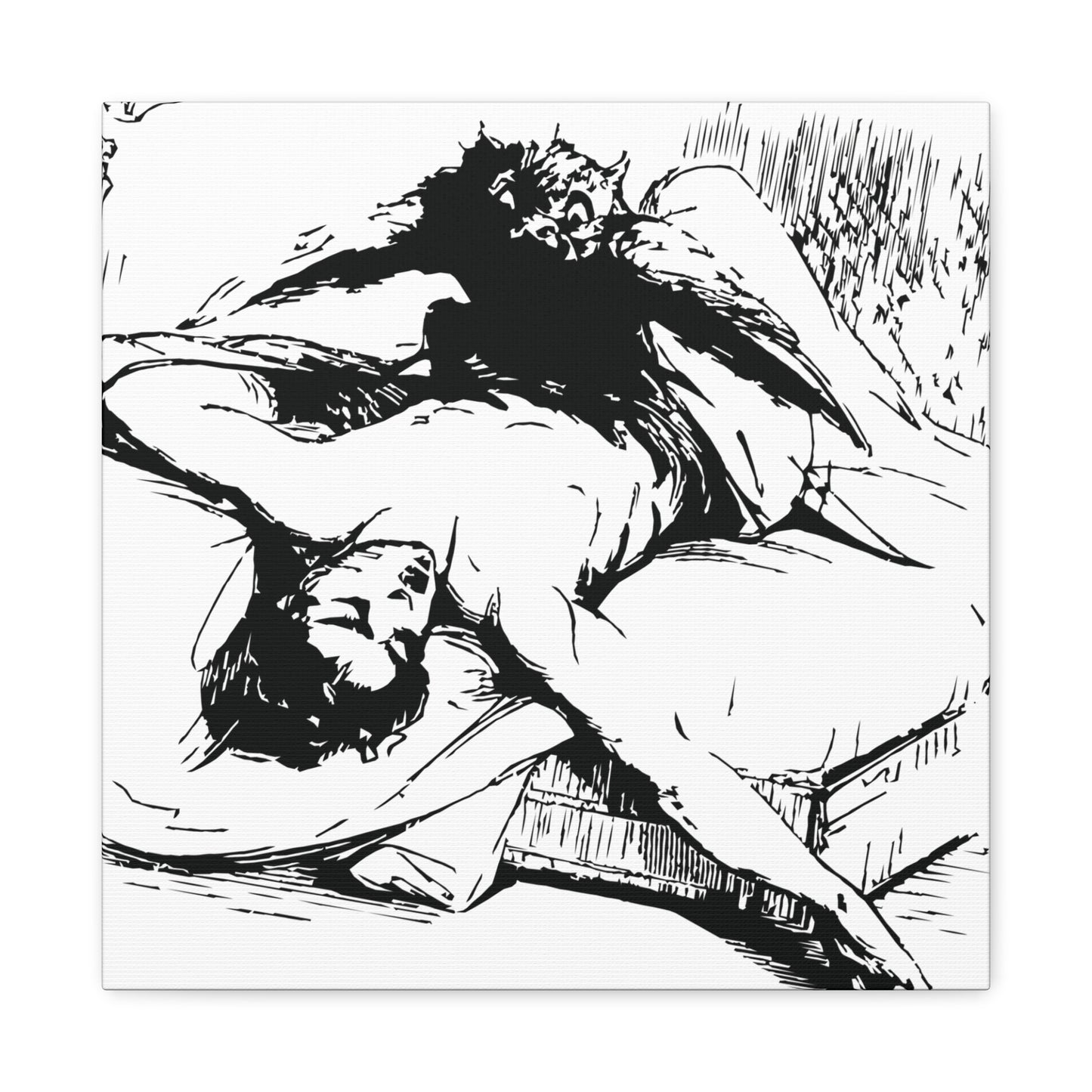 Ephialtes from Dictionnaire Infernal 1863 — Victorian gothic nightmare engraving canvas wall art | variant