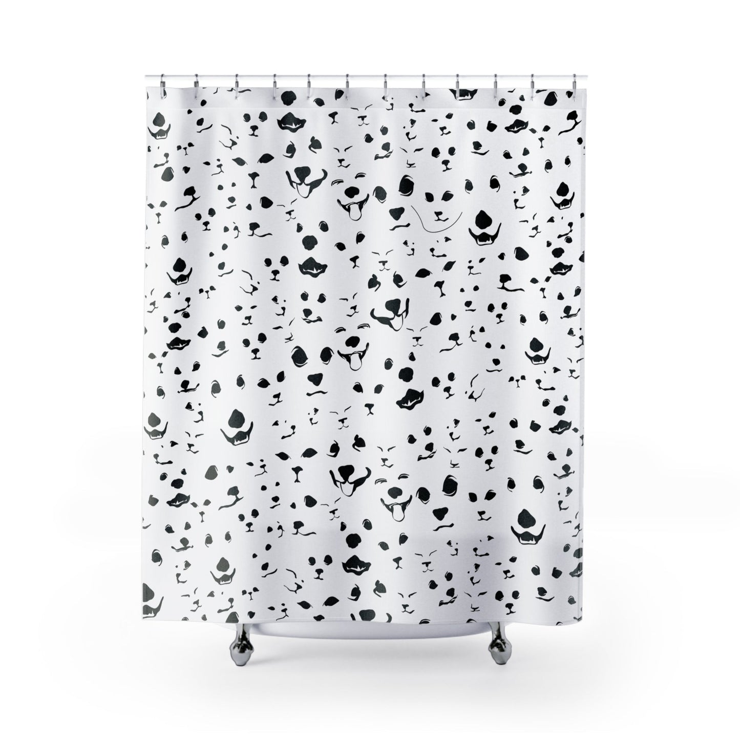 Funny Dog Lover Shower Curtain | Pet Faces Pattern Bathroom Decor | main shot