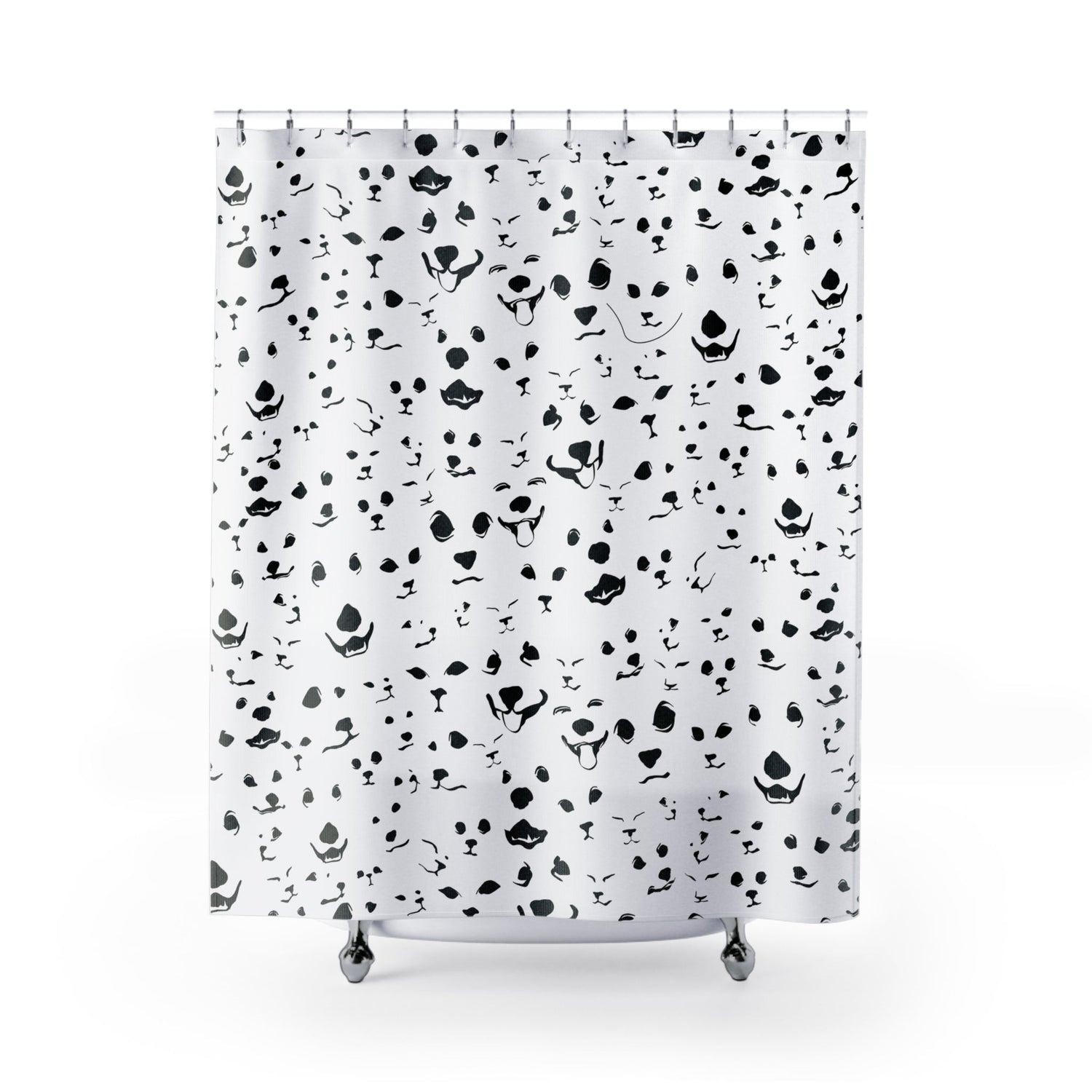 Funny Dog Lover Shower Curtain | Pet Faces Pattern Bathroom Decor | main shot