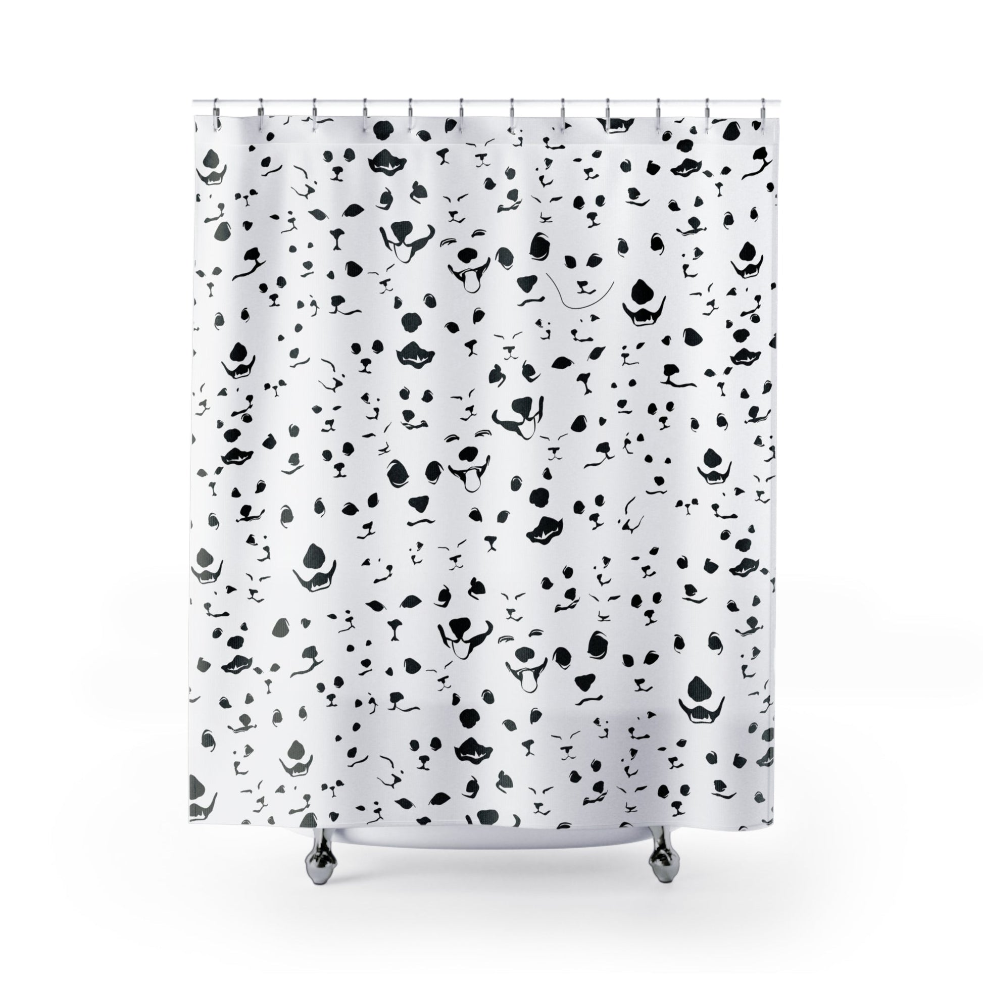 Funny Dog Lover Shower Curtain | Pet Faces Pattern Bathroom Decor | main shot