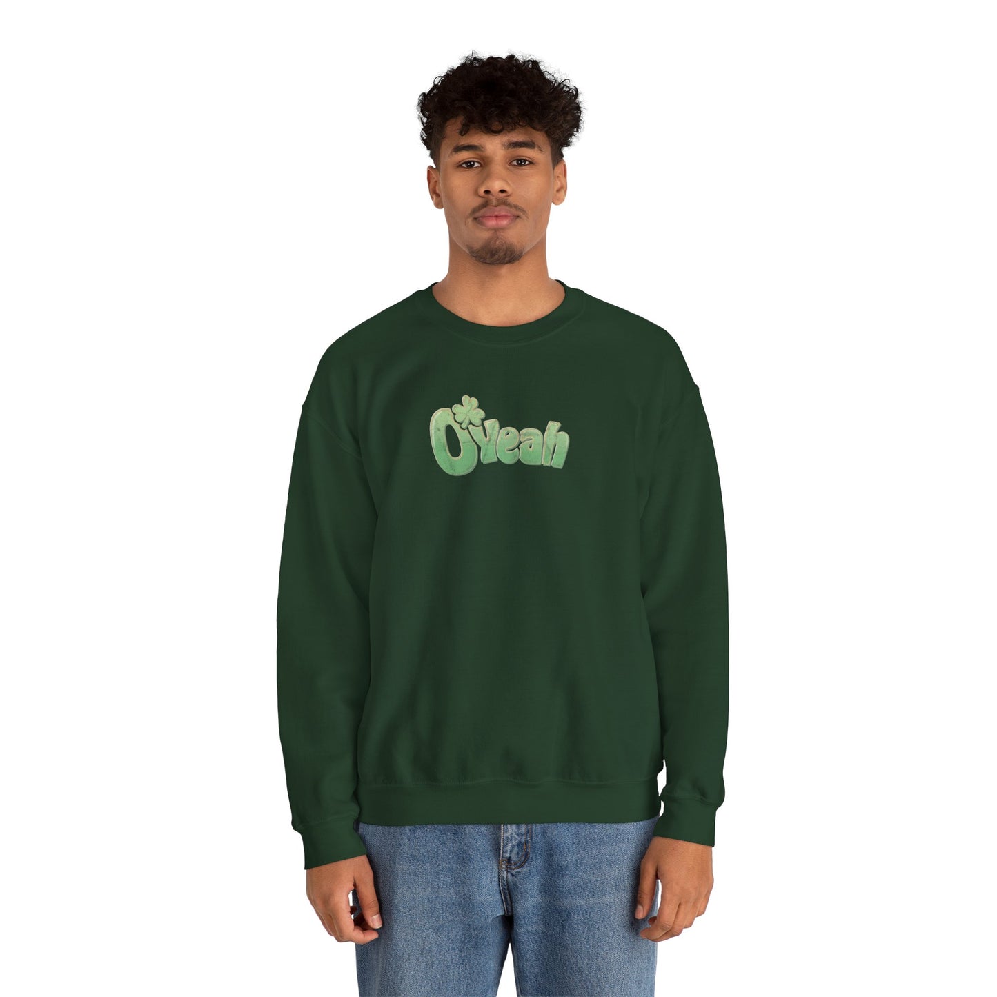 O'Yeah Retro Distressed Sweatshirt | Vintage-Looking Irish Crewneck | St. Patrick's Day Pullover