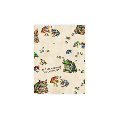 Frog Note Card Set | “Did Someone Say Herpetologists” | Blank Science Cards with Envelopes