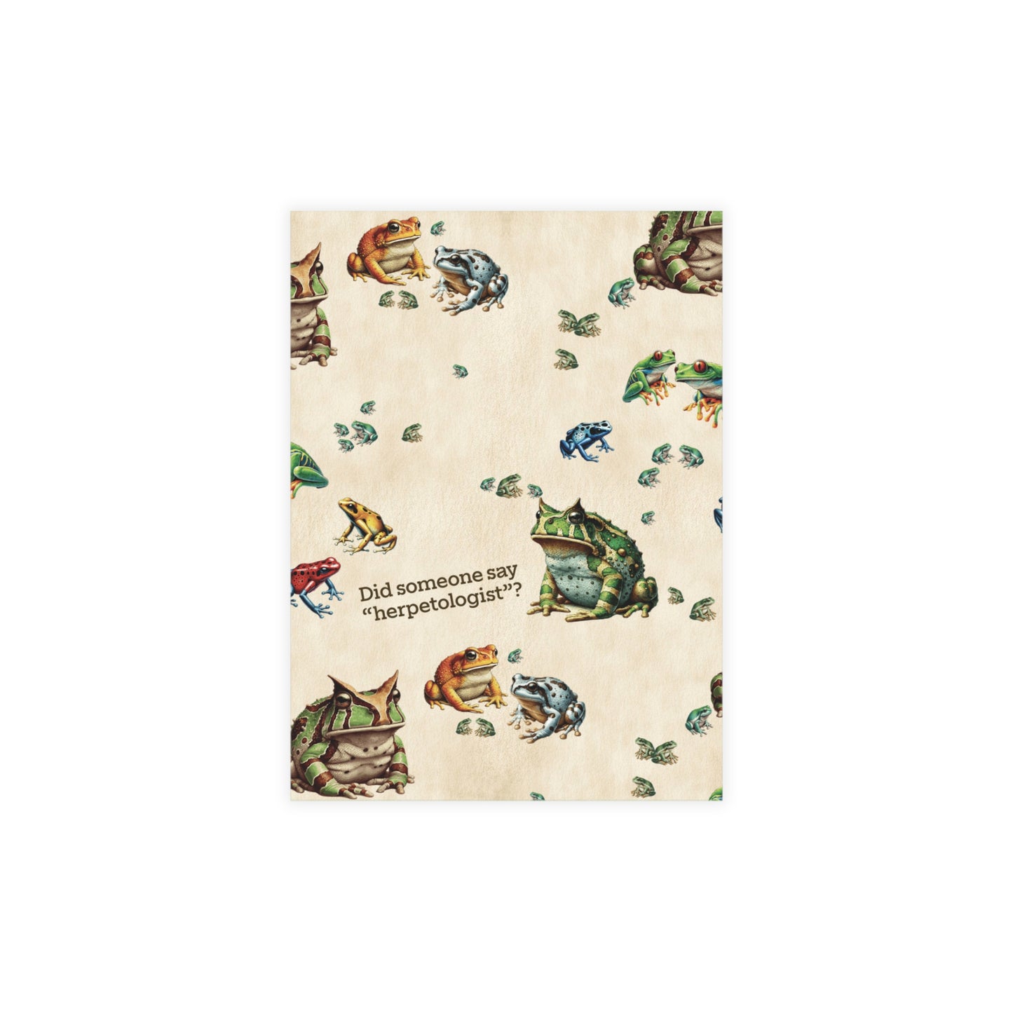 Frog Note Card Set | “Did Someone Say Herpetologists” | Blank Science Cards with Envelopes