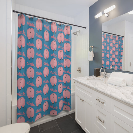 Home Stuff > Bed & Bath > Fabric Shower Curtain Funny Pig Butt Pattern Fabric Shower Curtain – Quirky Bath Decor for Animal Lovers