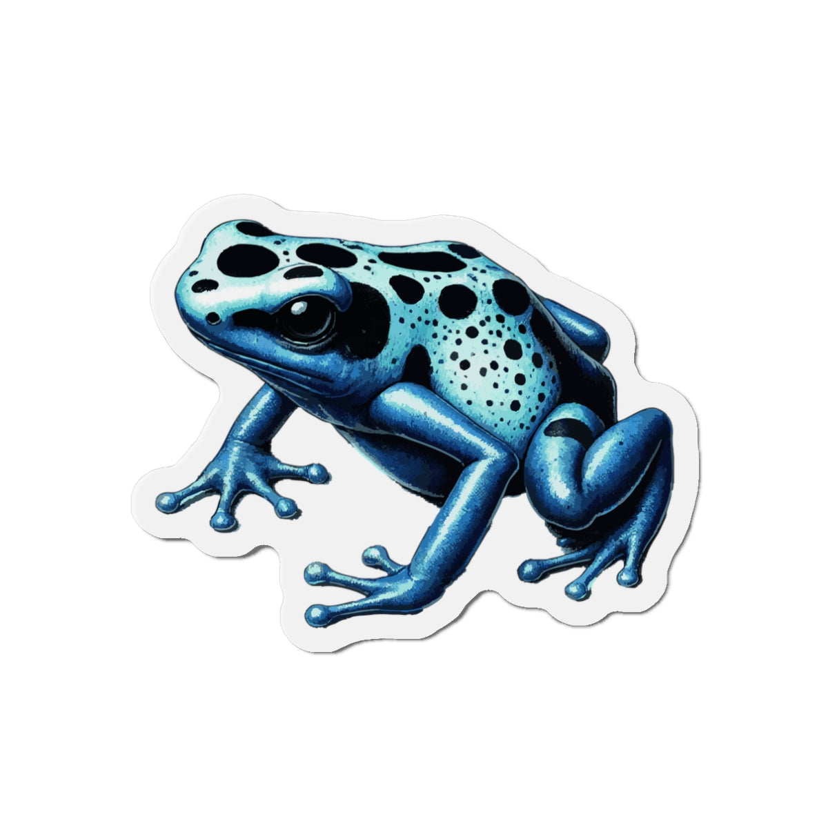 3-x-3-Die-Cut-1-pc Stickers Blue Poison Dart Frog Vinyl Magnet | Quirky Frog Gift for Biology Nerds | Magnetized Fun