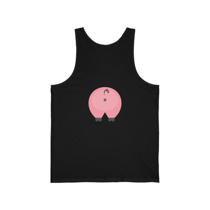 2XL / Black Clothing Stuff > Shirts & Tops > Jersey Tank Top Funny Pig Butt Jersey Tank Top – Cheeky Gift for Animal Lovers